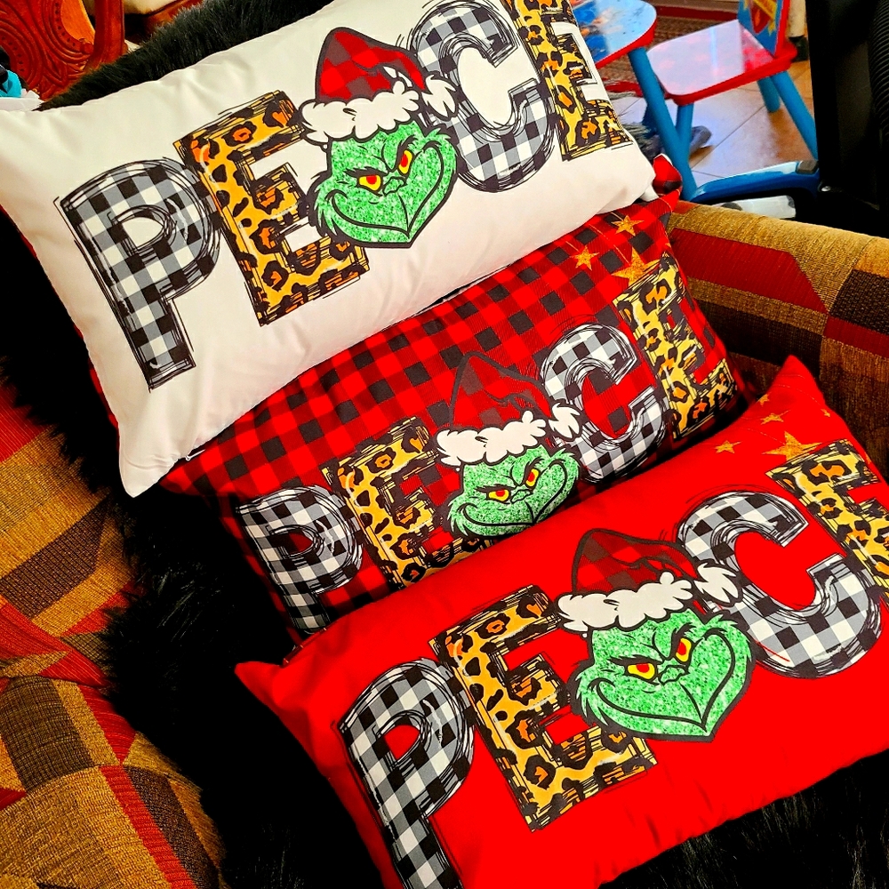 12x20 Grinch Peace Double Sided Pillowcase